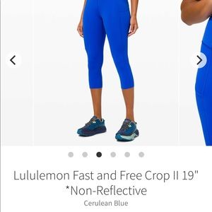 EUC Lululemon Fast&Free Crop II *Nulux 19" size 6